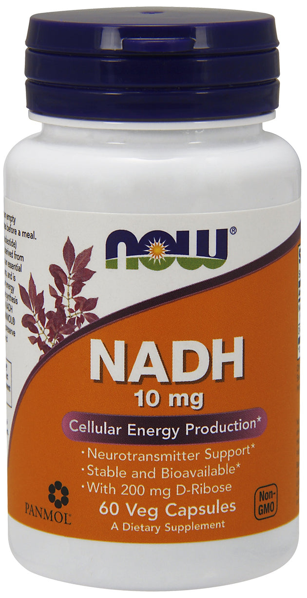NADH 10 mg, 60 Veg Capsules , Brand_NOW Foods Potency_10 mg Size_60 Caps