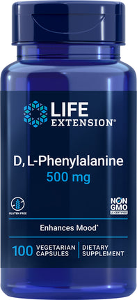 D, L-Phenylalanine, 100 Vegetarian Capsules ,