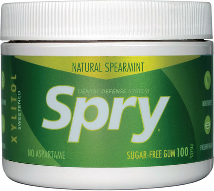 Spry® Sugar-Free Gum, Spearmint Flavor, 100 Pieces