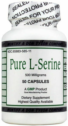 Pure L-Serine, 500 mg, 50 Capsules