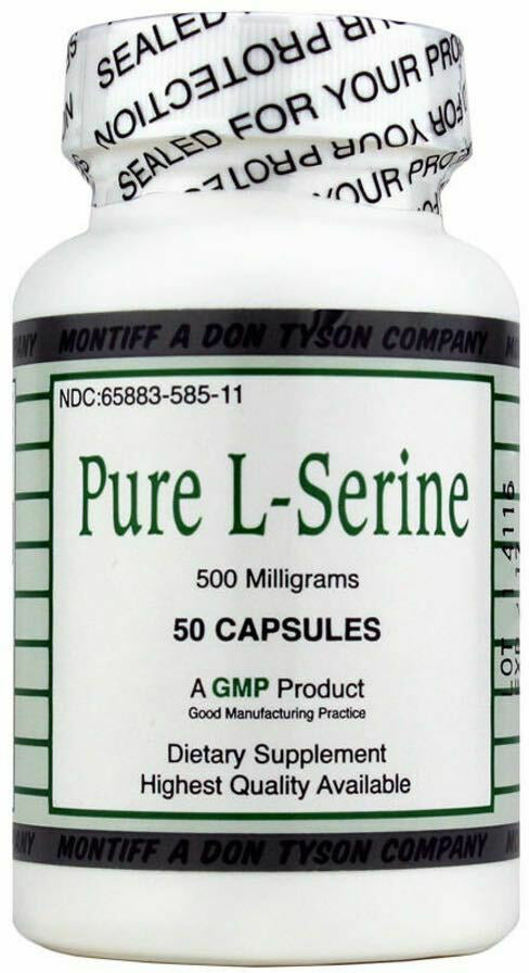 Pure L-Serine, 500 mg, 50 Capsules , Brand_Montiff Form_Capsules Potency_500 mg Size_50 Caps