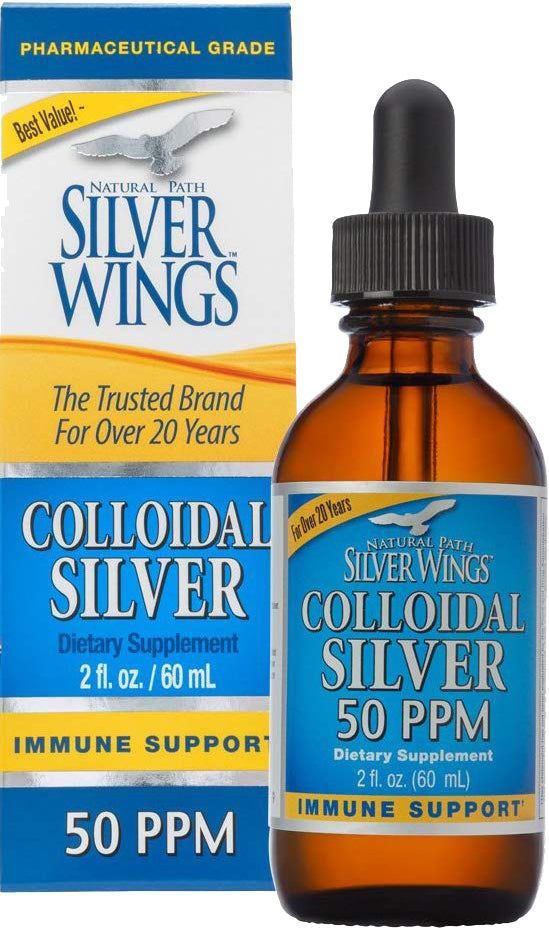 Colloidal Silver, 50 PPM, 2 Fl Oz (60 mL) Liquid , Brand_Silver Wings Form_Liquid Size_2 Fl Oz