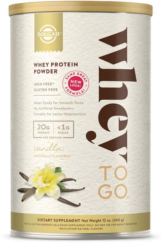Whey To Go Protein Powder*, Natural Vanilla Flavor, 12 oz Powder , Brand_Solgar Flavor_Vanilla Form_Powder Size_12 Oz