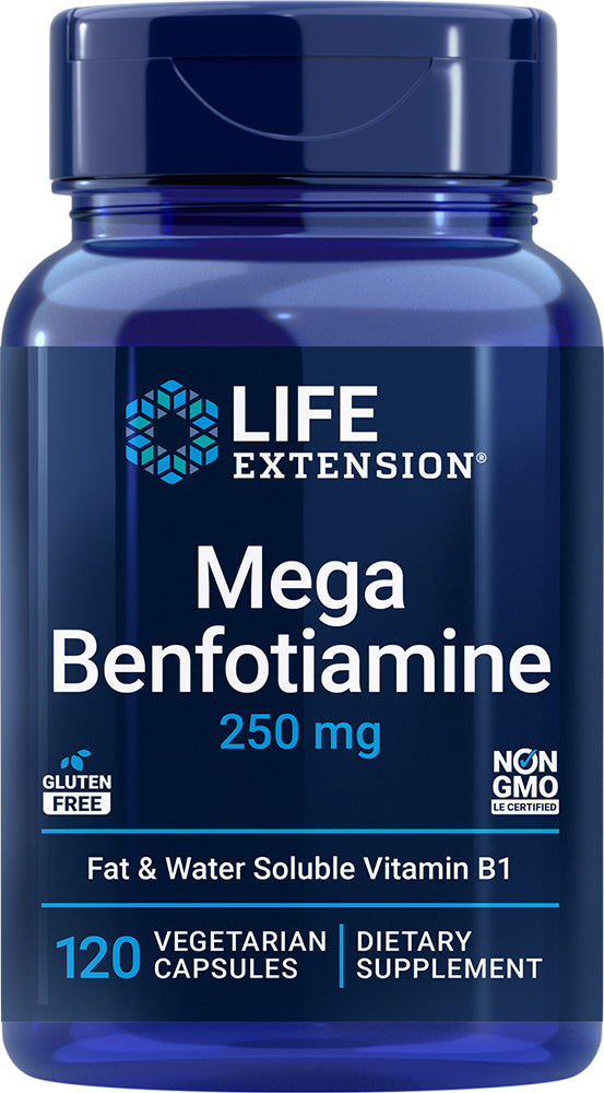 Mega Benfotiamine 250 mg, 120 Vegetarian Capsules , Brand_Life Extension Form_Vegetarian Capsules Potency_250 mg Size_120 Caps
