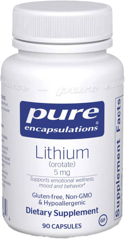 Lithium (Orotate), 5 mg, 90 Capsules , Brand_Pure Encapsulations caps Emersons
