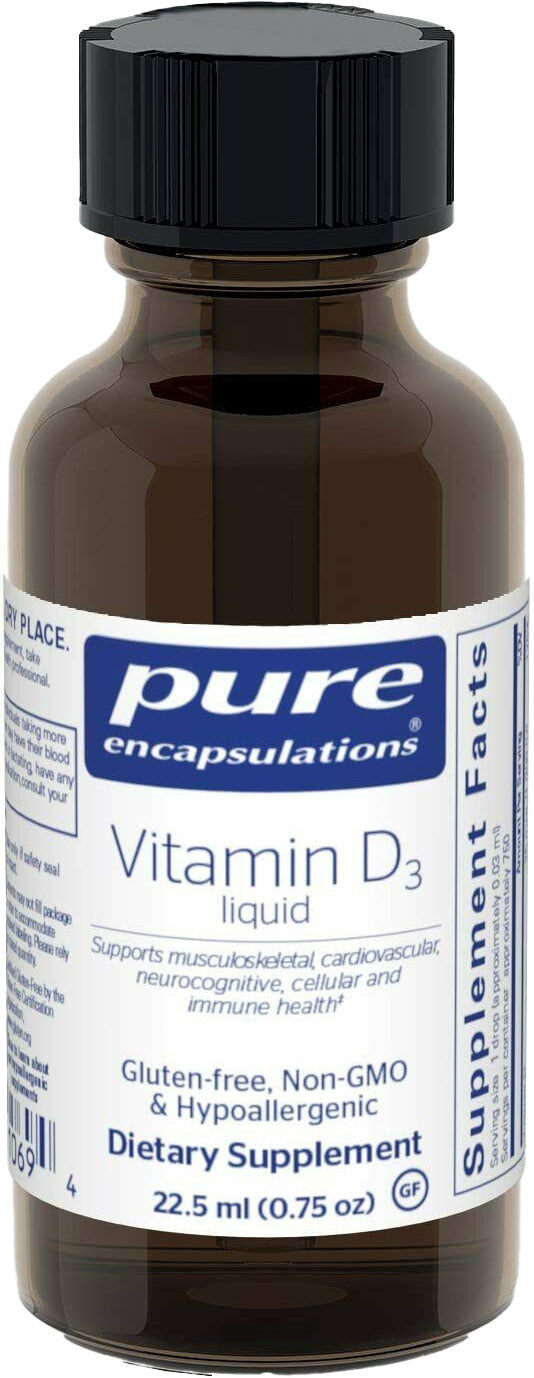 Vitamin D3 Liquid, 0.75 Fl Oz (22.5 mL) Liquid , Brand_Pure Encapsulations Emersons