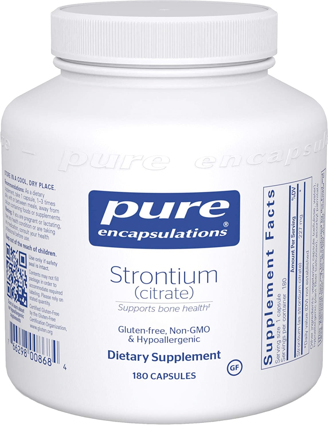 Strontium (citrate), 227 mg, 180 Capsules , Brand_Pure Encapsulations caps Emersons