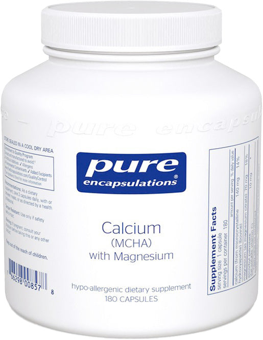 Calcium (MCHA) with Magnesium, 180 Capsules , Brand_Pure Encapsulations Emersons