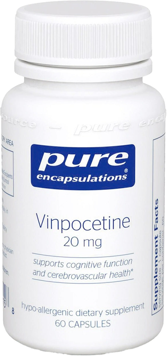 Vinpocetine, 20 mg, 60 Capsules , Brand_Pure Encapsulations Emersons