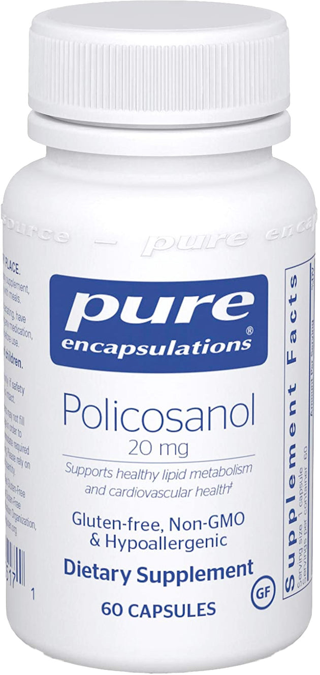 Policosanol, 20 mg, 60 Capsules , Brand_Pure Encapsulations Emersons