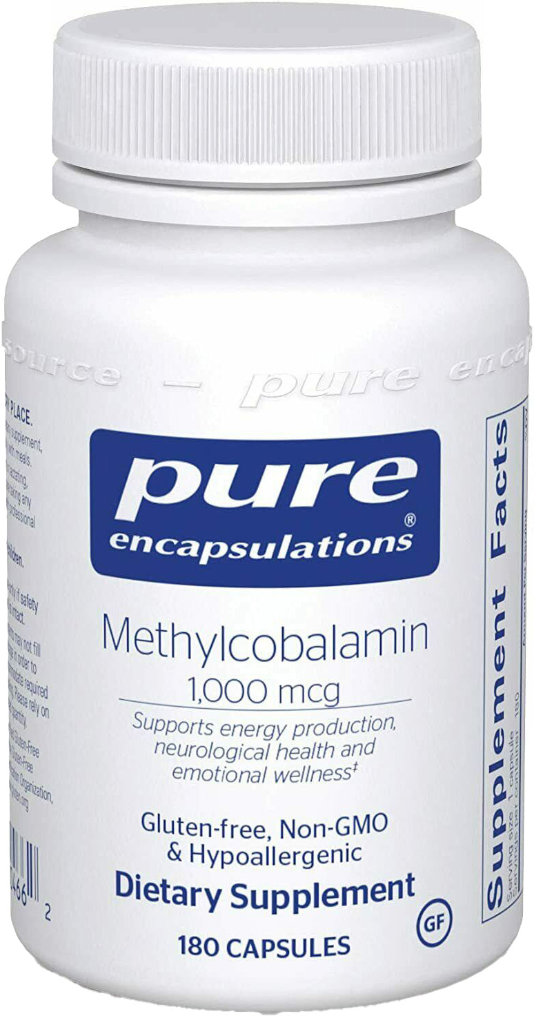 Methylcobalamin, 1000 mcg, 180 Capsules , Brand_Pure Encapsulations caps Emersons