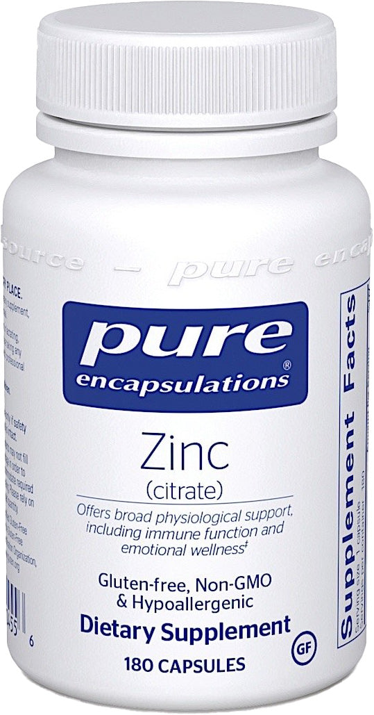 Zinc (citrate), 180 Capsules , Brand_Pure Encapsulations Emersons
