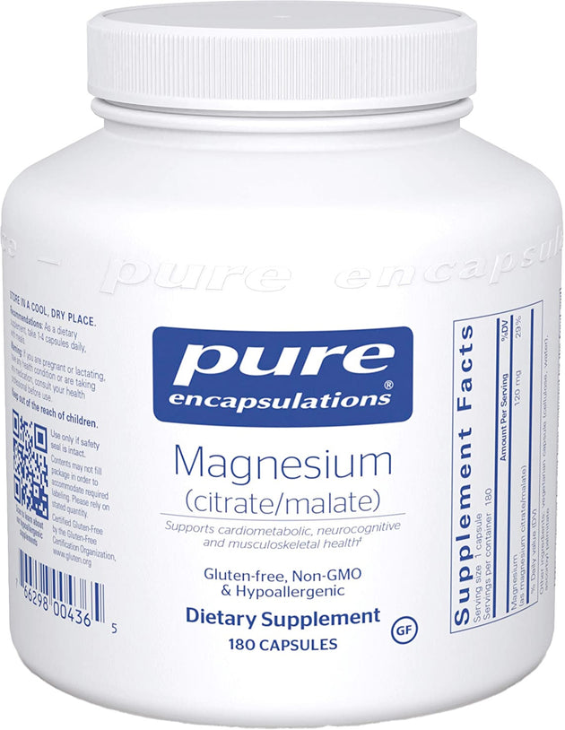 Magnesium(Citrate/Malate), 180 Capsules , Brand_Pure Encapsulations Emersons