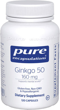 Ginkgo 50 160 mg, 120 Capsules , Brand_Pure Encapsulations Emersons