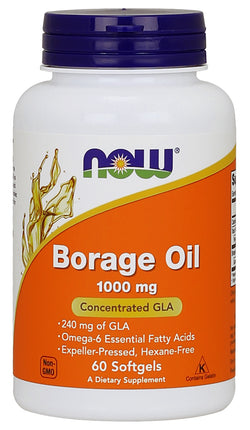 Borage Oil 1000 mg, 60 Softgels , Brand_NOW Foods Potency_1000 mg Size_60 Softgels