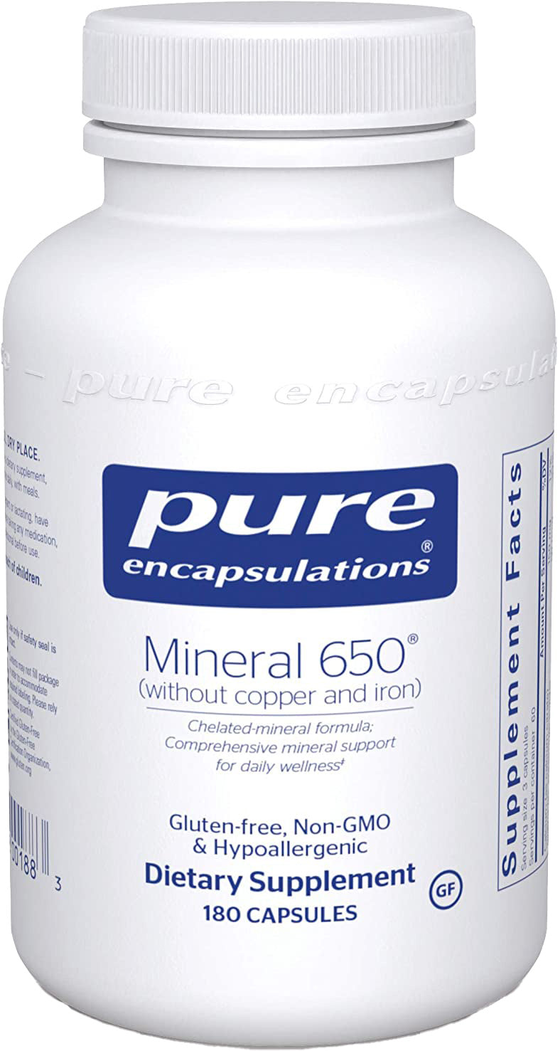 Mineral 650 (without copper and iron), 180 Capsules , Brand_Pure Encapsulations caps Emersons