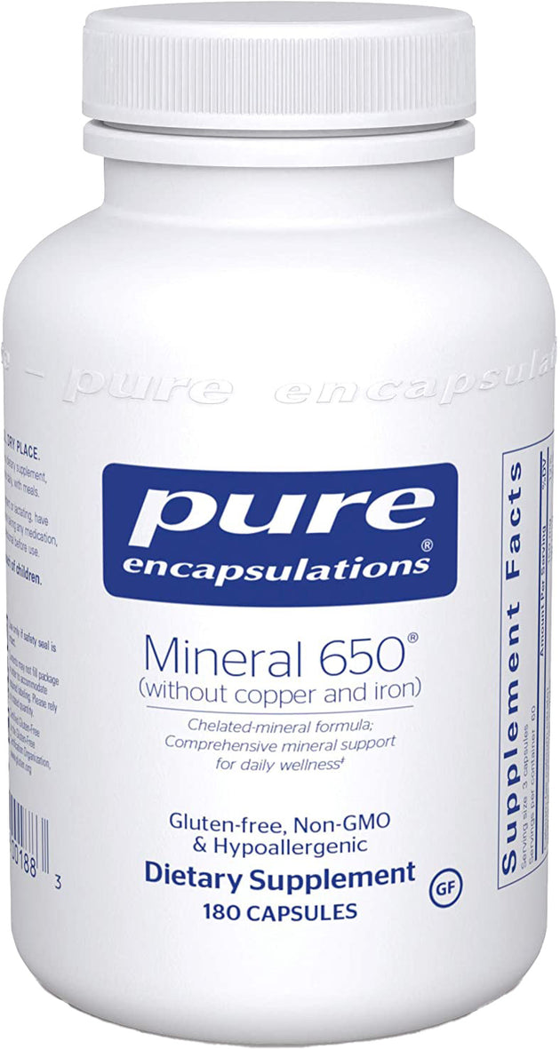 Mineral 650 (without copper and iron), 180 Capsules , Brand_Pure Encapsulations Emersons