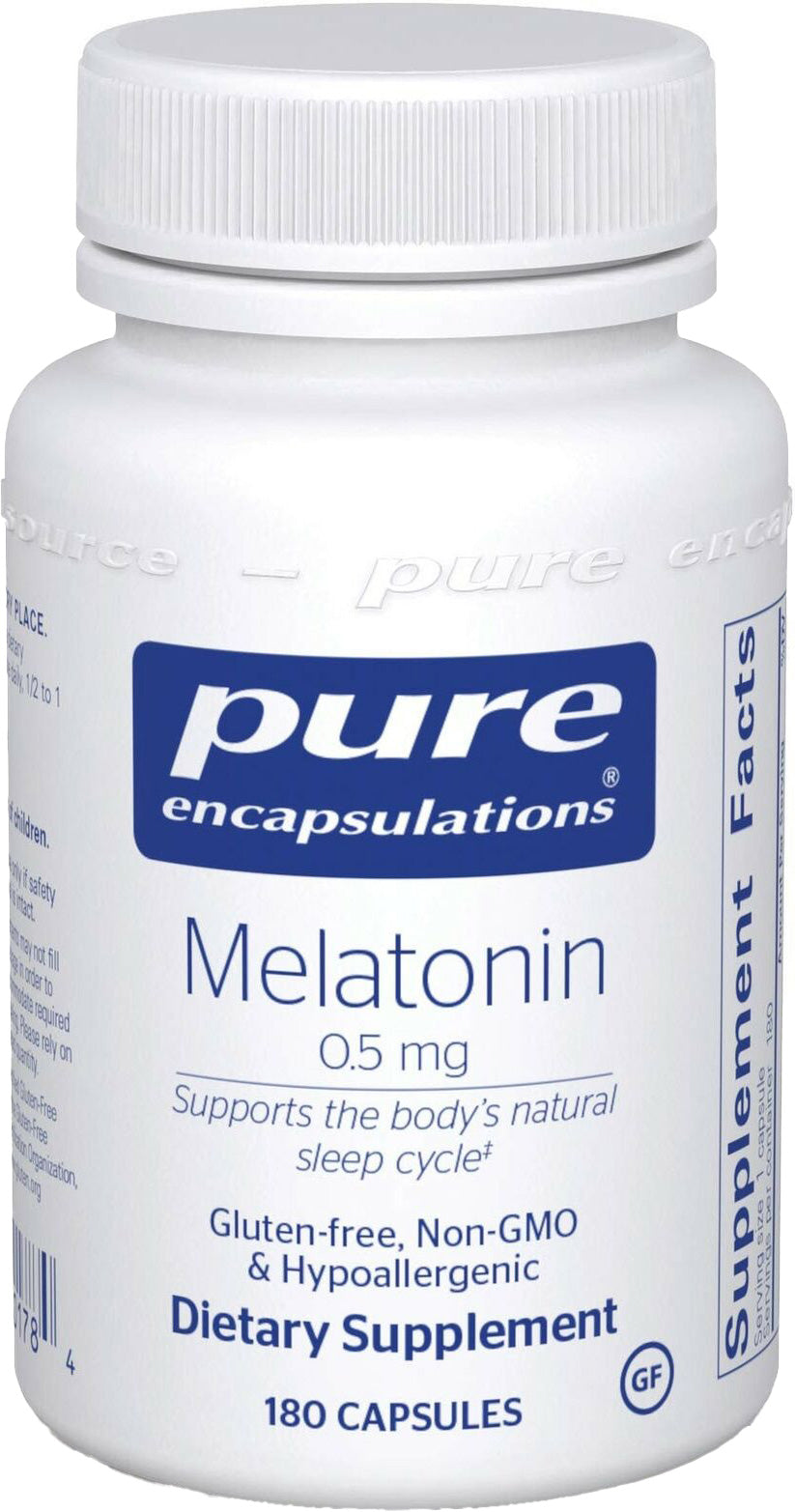 Melatonin, 0.5 mg, 180 Capsules , Brand_Pure Encapsulations caps Emersons