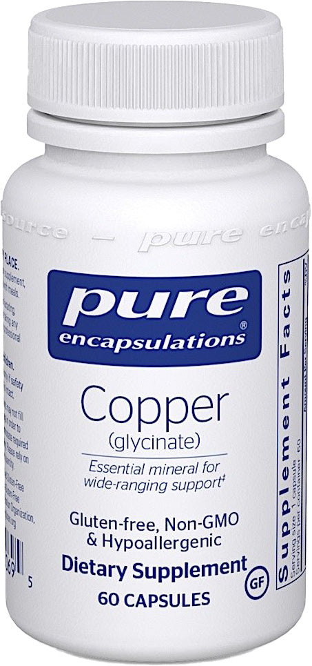 Copper (glycinate), 2 mg, 60 Capsules , Brand_Pure Encapsulations Emersons