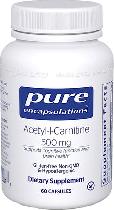 Acetyl-L-Carnitine, 500 mg, 60 Capsules , Brand_Pure Encapsulations Emersons
