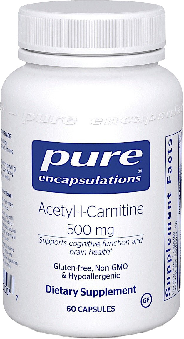 Acetyl-L-Carnitine, 500 mg, 60 Capsules , Brand_Pure Encapsulations Emersons