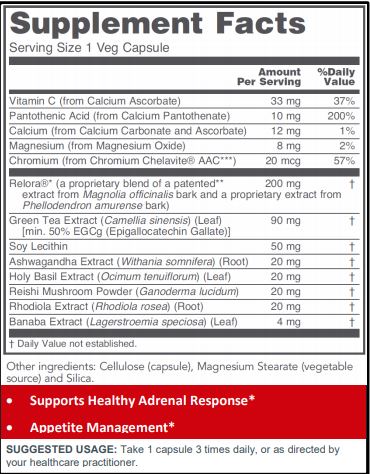 Adrenal Cortisol Support 90 vegcaps ,