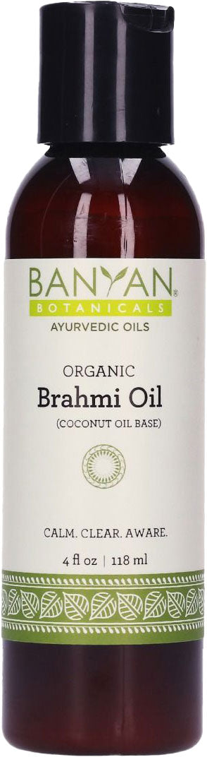 Brahmi Oil (Coconut) (Organic), 4 Fl Oz (120 mL) Oil , Ayurveda Ayurveda Virya_Slightly Cooling Brand_Banyan Botanicals Form_Oil New Product Size_4 Fl Oz