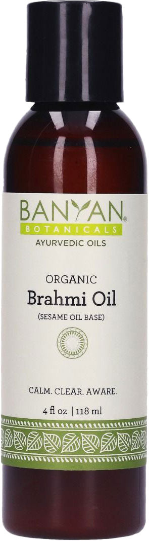 Brahmi Oil (Sesame) (Organic), 4 Fl Oz (120 mL) Oil , Ayurveda Ayurveda Virya_Slightly Warming Brand_Banyan Botanicals Form_Oil New Product Size_4 Fl Oz