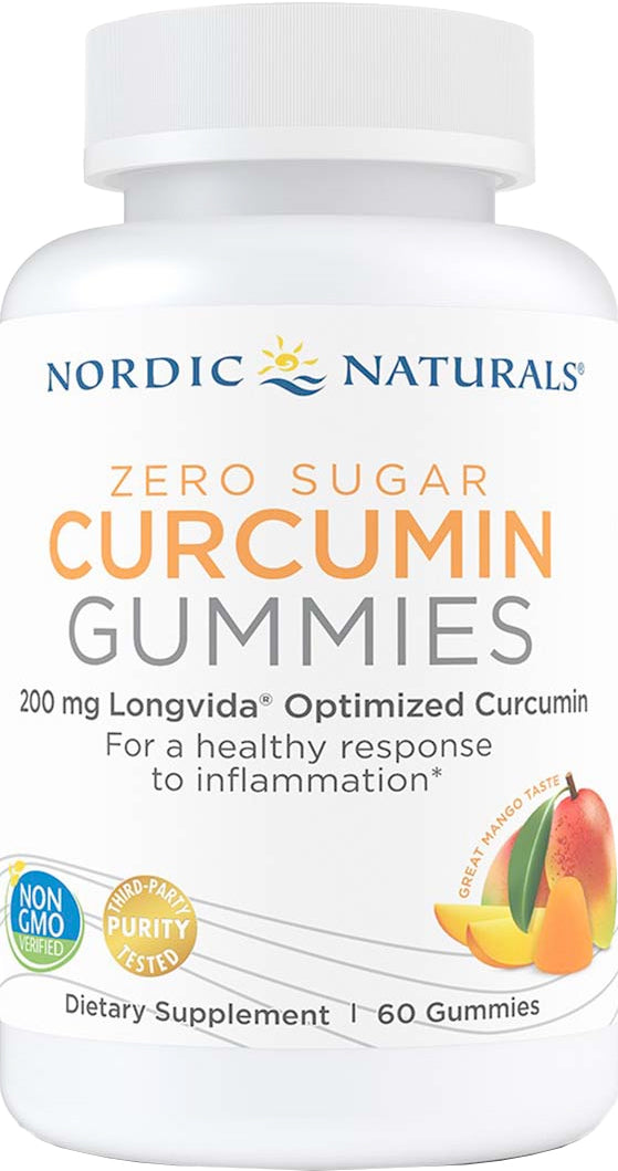 Zero Sugar Curcumin Gummies, 200 mg Longvida® Optimized Curcumin, 200 mg, 60 Gummies ,