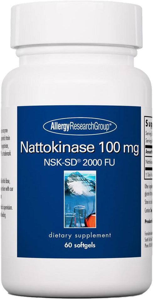 Nattokinase 100 mg, NSK-SD® 2000 FU, 60 Softgels , Brand_Allergy Research Group
