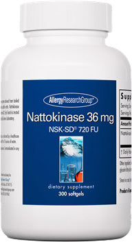 Nattokinase 36 mg, NSK-SD® 720 FU, 300 Softgels , Brand_Allergy Research Group