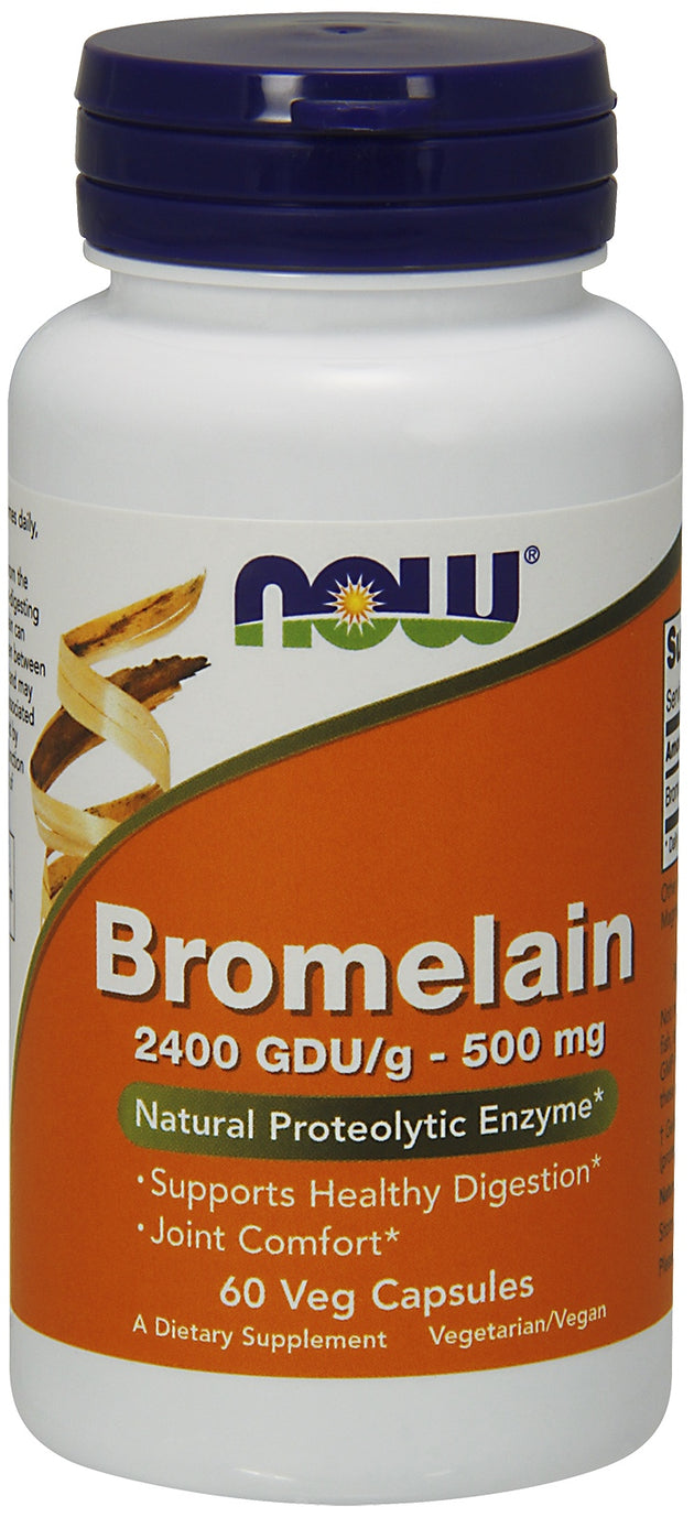Bromelain 500 mg, 60 Veg Capsules , Brand_NOW Foods Form_Veg Capsules Potency_500 mg Size_60 Caps