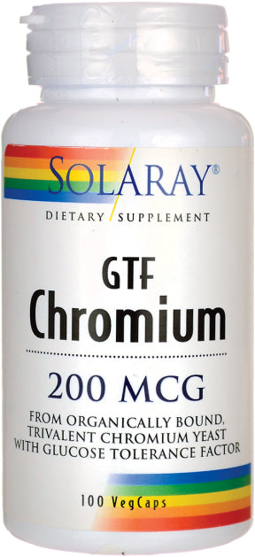 GTF Chromium 200 mcg, 100 Capsules , Brand_Solaray Form_Capsules Potency_200 mcg Size_100 Caps