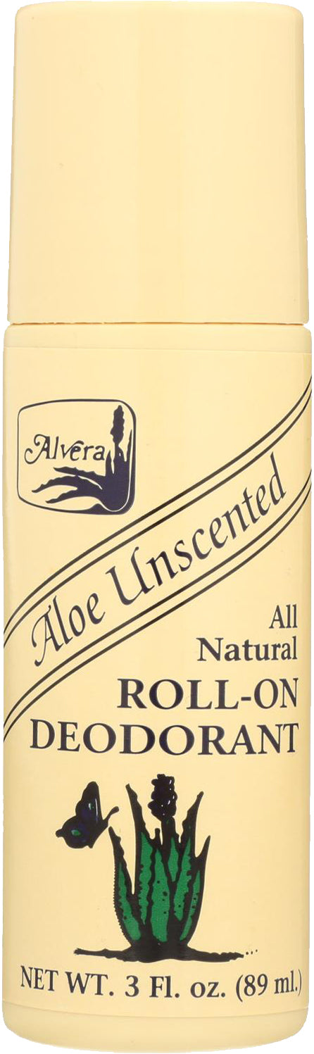 All Natural Roll-On Deodorant with Aloe, Unscented, 3 Fl Oz (89 mL) Roll-On , Brand_Alvera Form_Roll-On Size_3 Oz