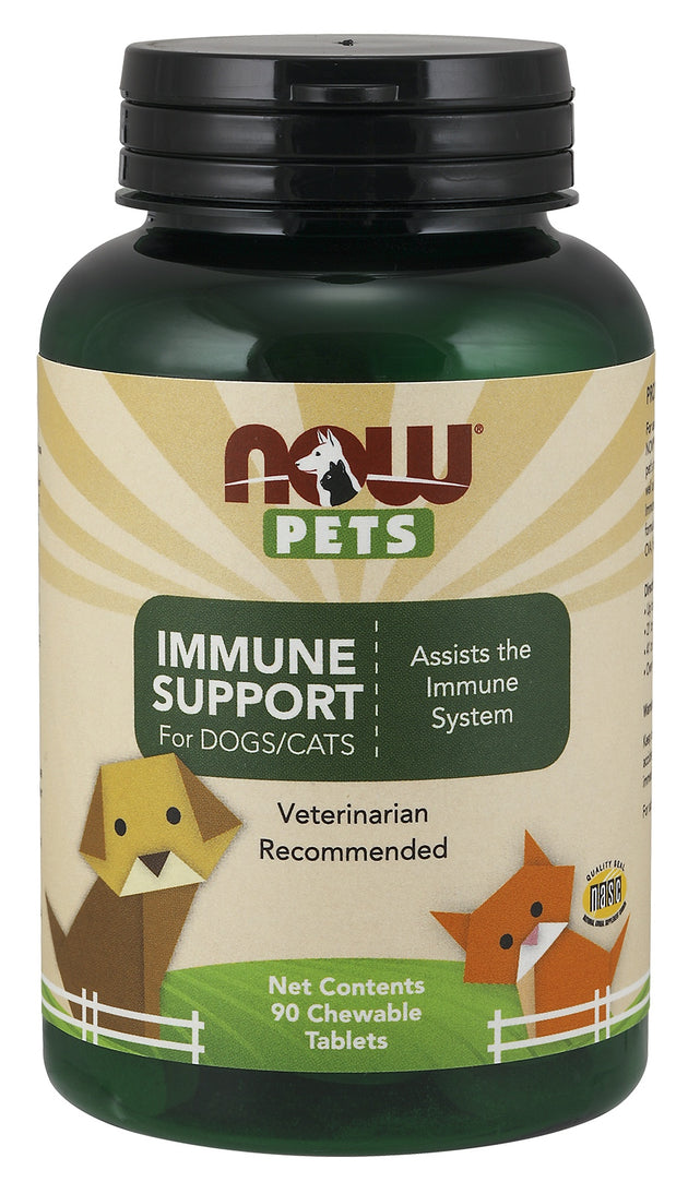 Immune Support Chewables for Dogs & Cats, 90 Chewables , Brand_NOW Foods Form_Chewables Size_90 Chews