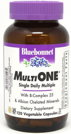 Maxi One Single Daily Multiple with B-Complex 25 & Albion Chelated Minerals, 120 Vcaps , Brand_Blue Bonnet Flavor_Unflavored Form_Vcaps Size_120 Caps
