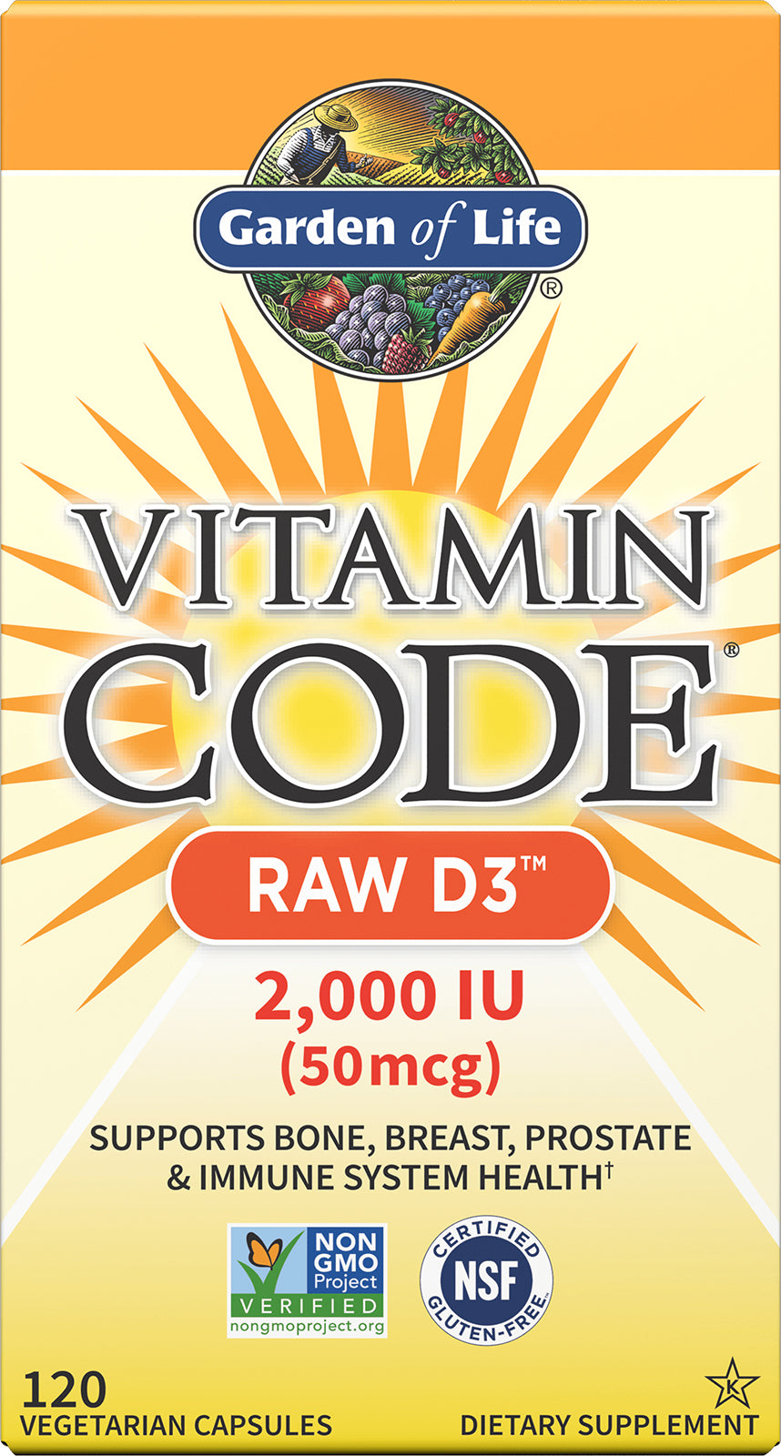 Vitamin Code - RAW D3, 2000 IU of Vitamin D3, 120 Vegetarian Capsules , 20% Off - Everyday [On] caps This is a Vitamin C Product