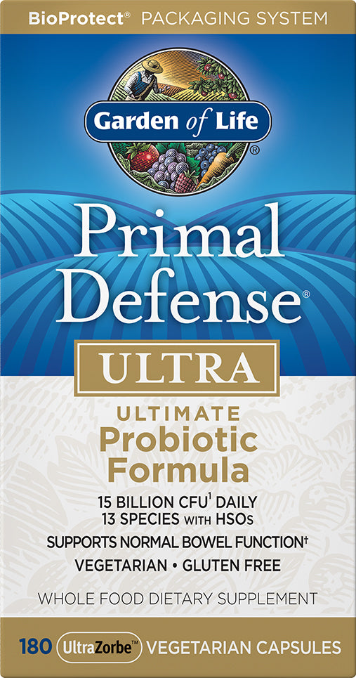 Primal Defense® ULTRA Probiotic Formula, 180 Vegetarian Capsules , Brand_Garden of Life Form_Vegetarian Capsules Size_180 Caps