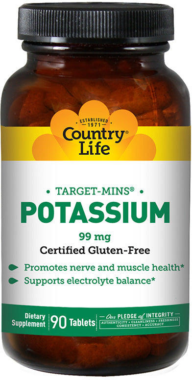 Target-Mins Potassium, 99 mg, 90 Tablets , Brand_Country Life Form_Tablets Potency_99 mg Size_90 Tabs