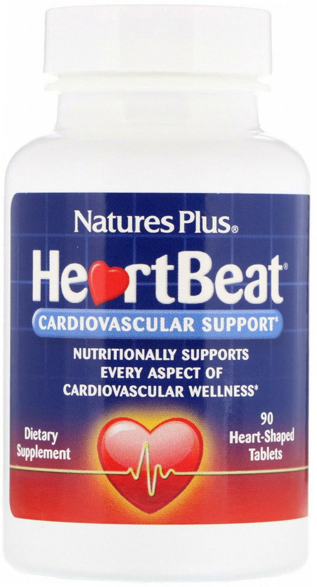 HeartBeat - Cardiovascular Support, 90 Heart-Shaped Tablets , Brand_Nature's Plus Form_Tablets Size_90 Tabs