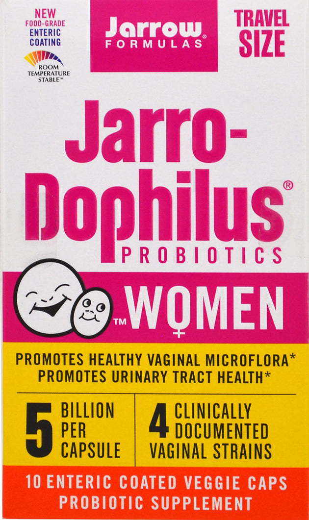 Jarro-Dophilus Probiotics Women, 5 Billion CFU with 4 Strains, 10 Veggie Caps , Brand_Jarrow Formulas Form_Veggie Caps Size_10 Caps