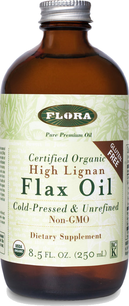 High Lignan Flax Oil, 8.5 fl oz , Brand_Flora Form_Oil Size_8.5 Fl Oz