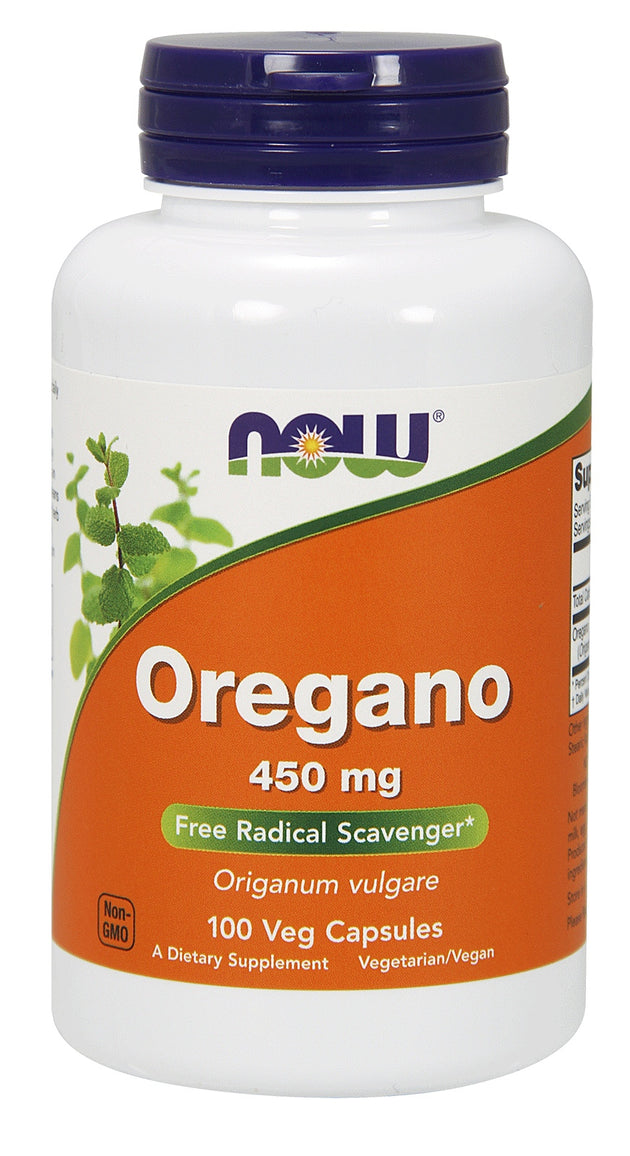Oregano 450 mg, 100 Capsules , Brand_NOW Foods Form_Capsules Potency_450 mg Size_100 Caps