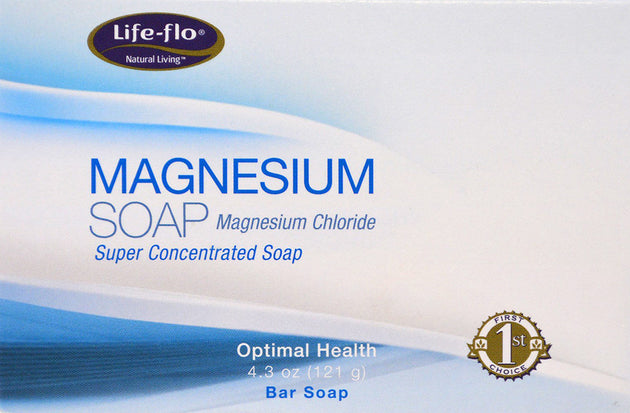 Magnesium Soap with Magnesium Chloride, 4.3 Oz (121 g) Bar , Brand_Life Flo Form_Bar Size_4.3 Oz