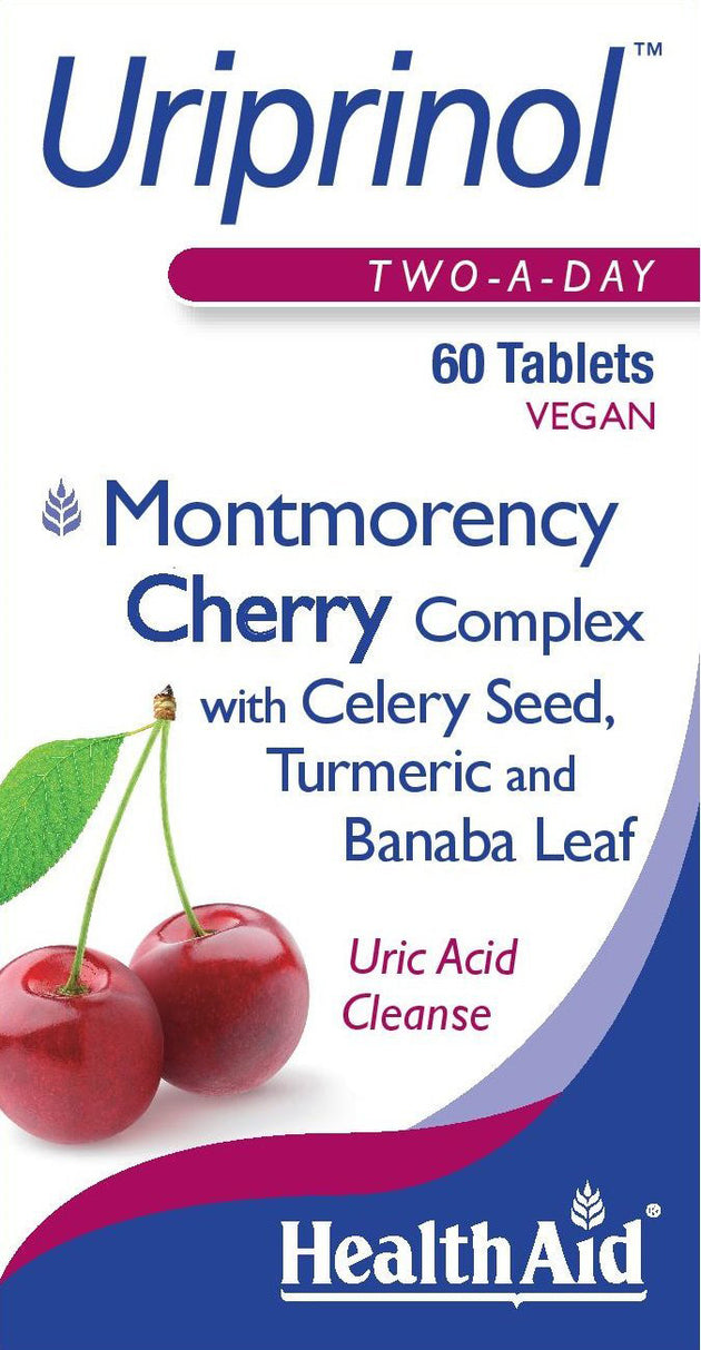 Uriprinol with Montmorency Cherry Complex + Celery Seed Turmeric and Banaba Leaf, 60 Tablets , Brand_Health Aid America Form_Tablets Size_60 Tabs