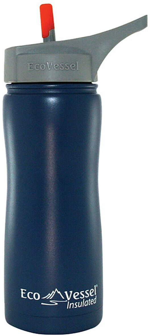EcoVessel Summit Insulated Water Bottle, Blue, 17 Oz (500 ml) , Brand_Ecovessel Form_Bottle Size_17 Oz