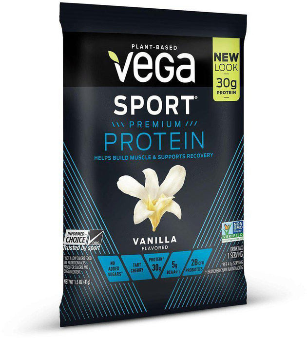 Vega Sport® Premium Protein Powder, Vanilla Flavor, 1.5 Ounce , Brand_Vega Flavor_Vanilla Form_Powder Size_1 Oz