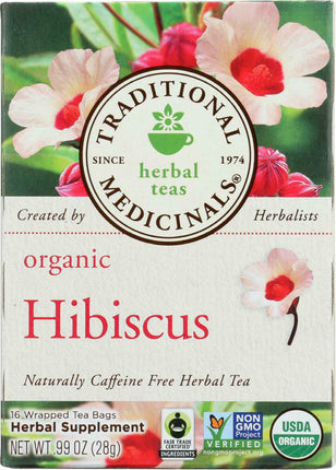 Organic Hibiscus, 0.99 Oz (28 g) - 16 Tea Bags , Brand_Traditional Medicinals Teas Form_Tea Bags Size_16 Count