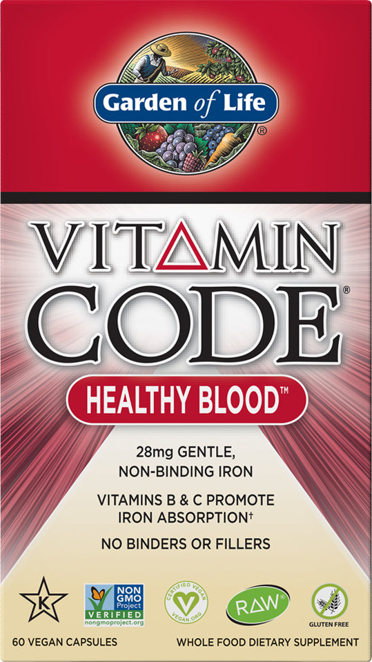 Vitamin Code® Healthy Blood™, 60 Vegan Capsules , Brand_Garden of Life caps Form_Vegan Capsules Size_60 Caps