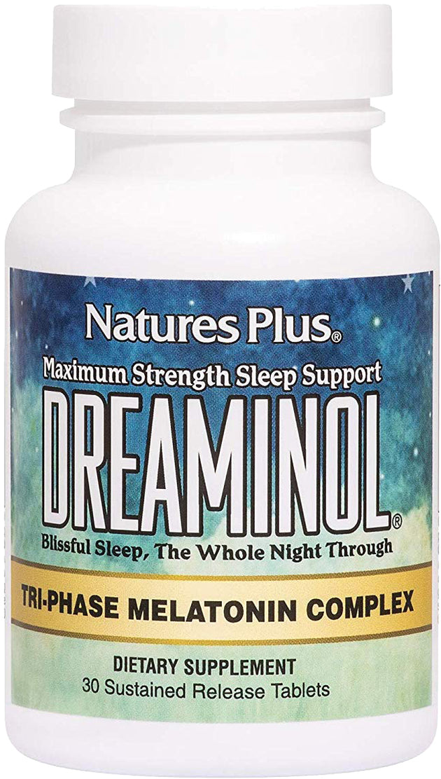 Dreaminol Tri-Phase Melatonin Complex, 30 Sustained Release Tablets , Brand_Nature's Gate Form_Sustained Release Tablets Size_30 Tabs